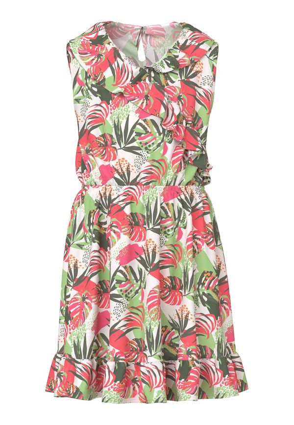 NAME IT NAME IT Рокля 'VINAYA'  светлозелено / тъмнозелено / червено / мръсно бяло