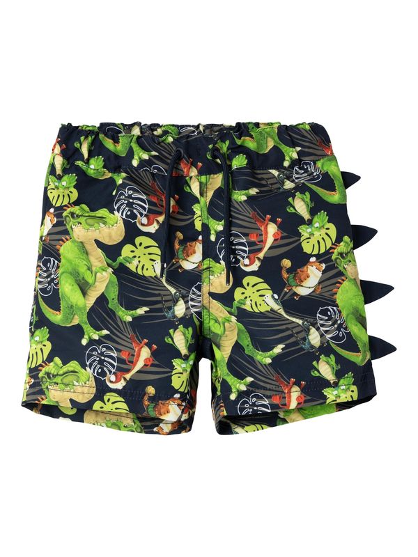 NAME IT NAME IT Шорти за плуване 'MAZ GIGANTOSAURUS'  сапфирено синьо / зелено / ръждиво червено / бяло