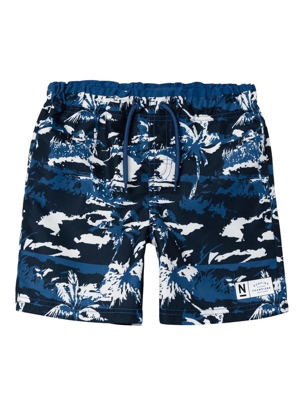 NAME IT NAME IT Шорти за плуване 'ZABA'  сапфирено синьо / бяло