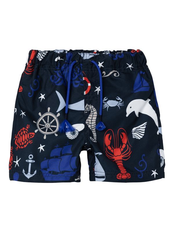 NAME IT NAME IT Шорти за плуване 'ZATOON'  нощно синьо / тъмносиньо / червено / мръсно бяло