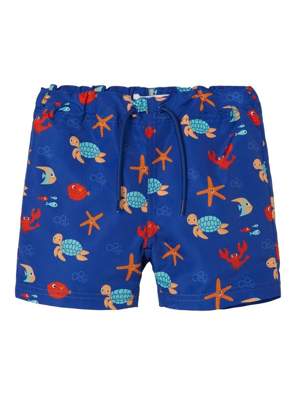 NAME IT NAME IT Шорти за плуване 'ZEUS'  небесносиньо / тъмносиньо / оранжево / червено