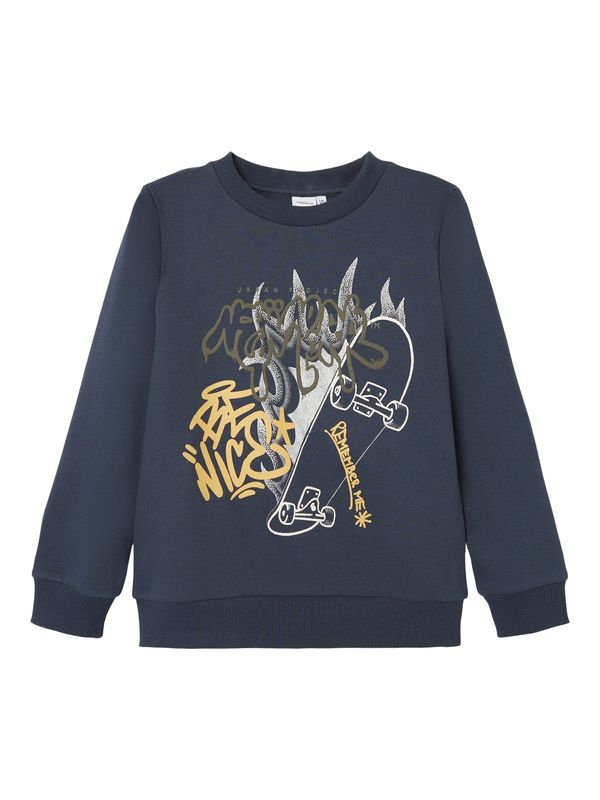 NAME IT NAME IT Суичър 'BARKUS'  тъмносиньо / златистожълто / маслина / мръсно бяло