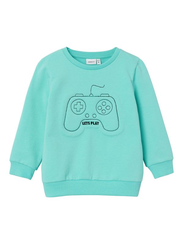 NAME IT NAME IT Суичър 'Bowis'  циан / черно