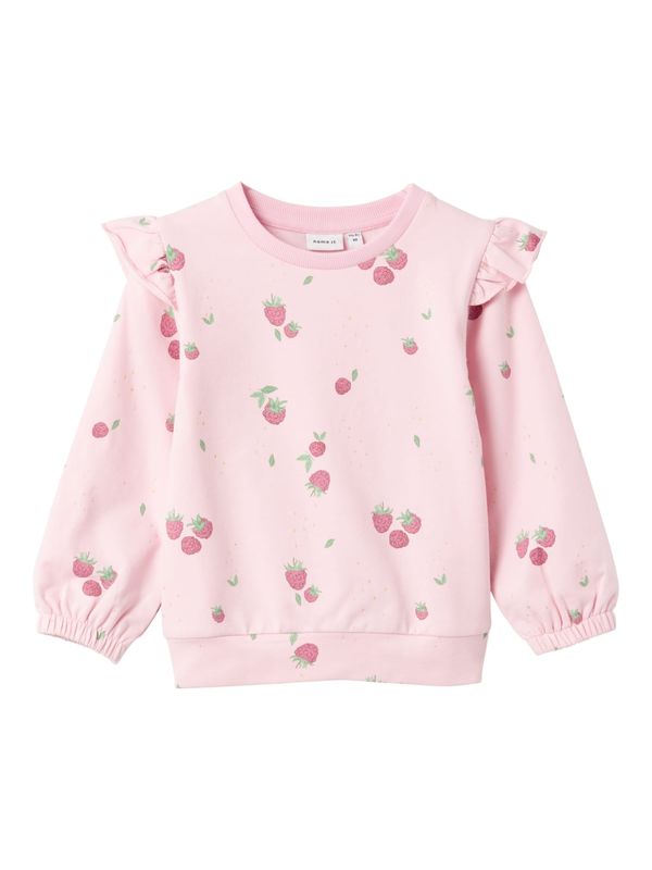 NAME IT NAME IT Суичър 'DION'  зелено / бледорозово / питая