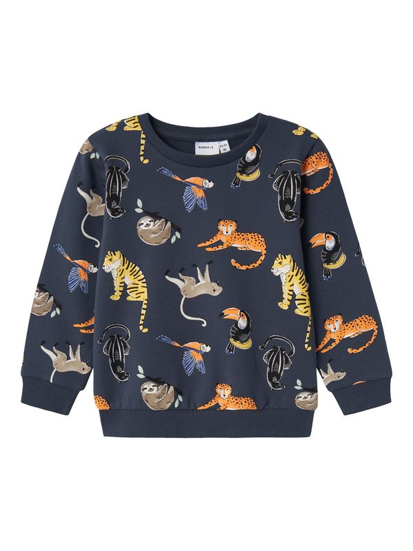 NAME IT NAME IT Суичър 'DITMAR'  тъмносиньо / жълто / сиво-бежово / оранжево