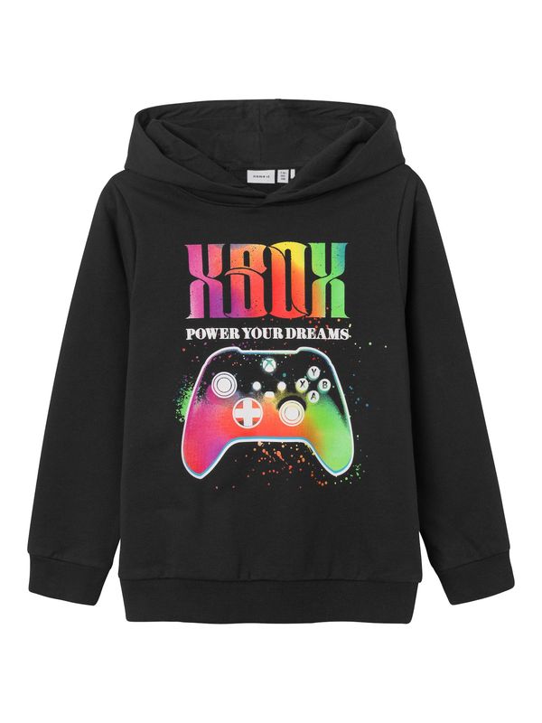 NAME IT NAME IT Суичър 'DJIL XBOX'  светлозелено / светлолилаво / черно / бяло