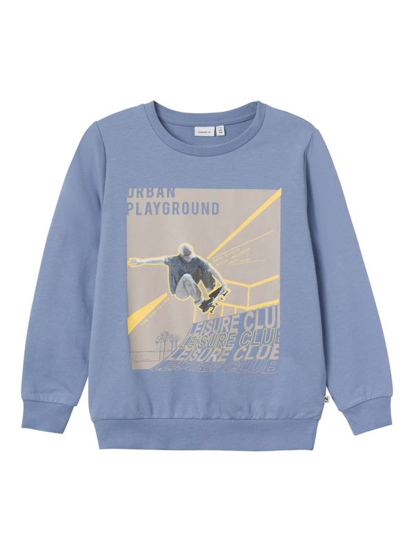 NAME IT NAME IT Суичър 'DUTPAK'  опушено синьо / жълто / сиво-бежово / светлосиво