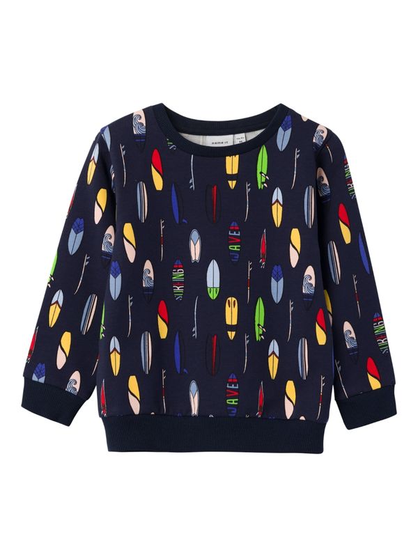 NAME IT NAME IT Суичър 'FREJ'  нощно синьо / светлосиньо / жълто / светлозелено