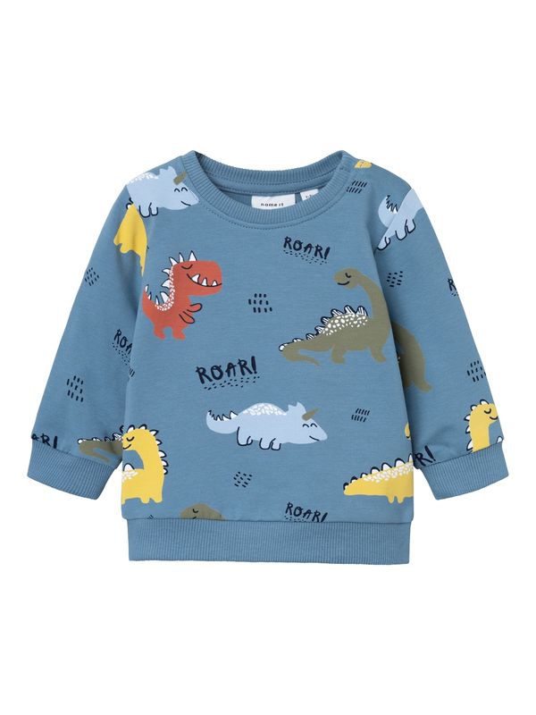 NAME IT NAME IT Суичър 'HIMMEL'  гълъбово синьо / жълто / каки / ръждиво червено