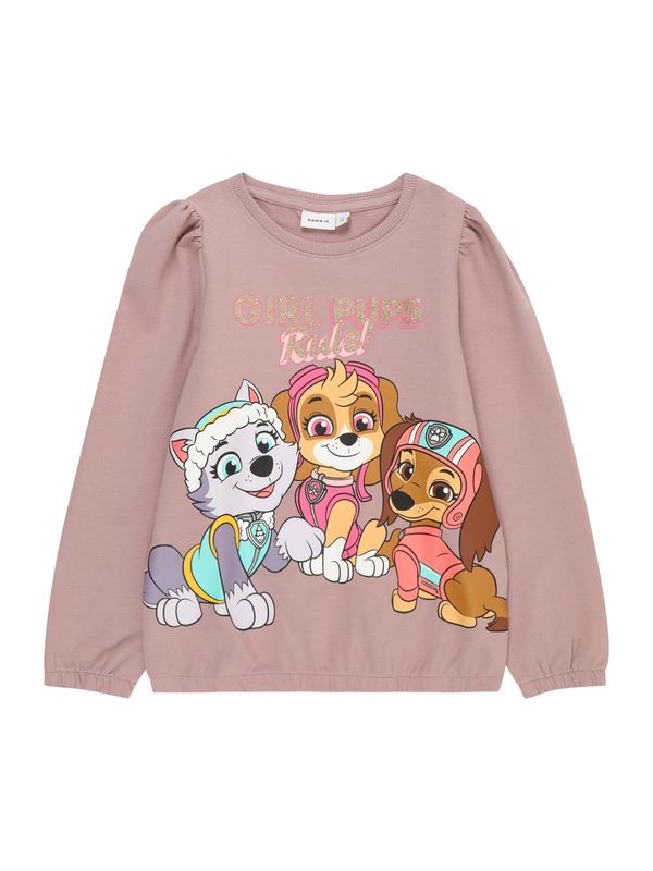 NAME IT NAME IT Суичър 'Julie'  кафяво / злато / бледоморав / бледорозово