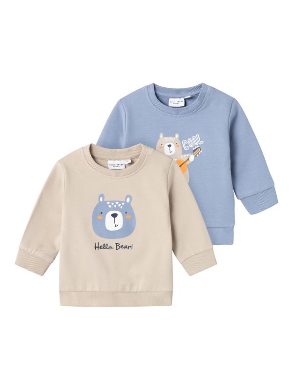 NAME IT NAME IT Суичър 'ONNE'  тъмнобежово / опушено синьо / оранжево / бяло