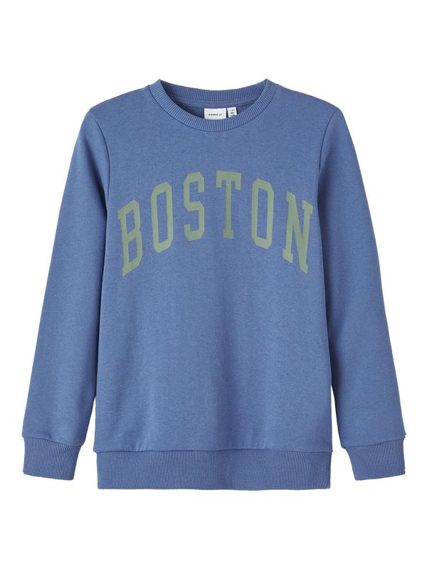 NAME IT NAME IT Суичър 'TERO'  гълъбово синьо / светлозелено