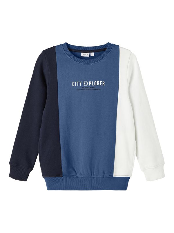 NAME IT NAME IT Суичър 'Treni'  синьо / морскосиньо / бяло