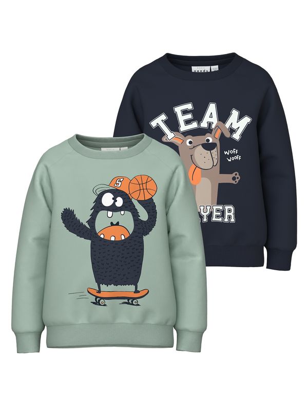 NAME IT NAME IT Суичър 'VALEXANDER'  нейви синьо / кафяво / мента / бяло