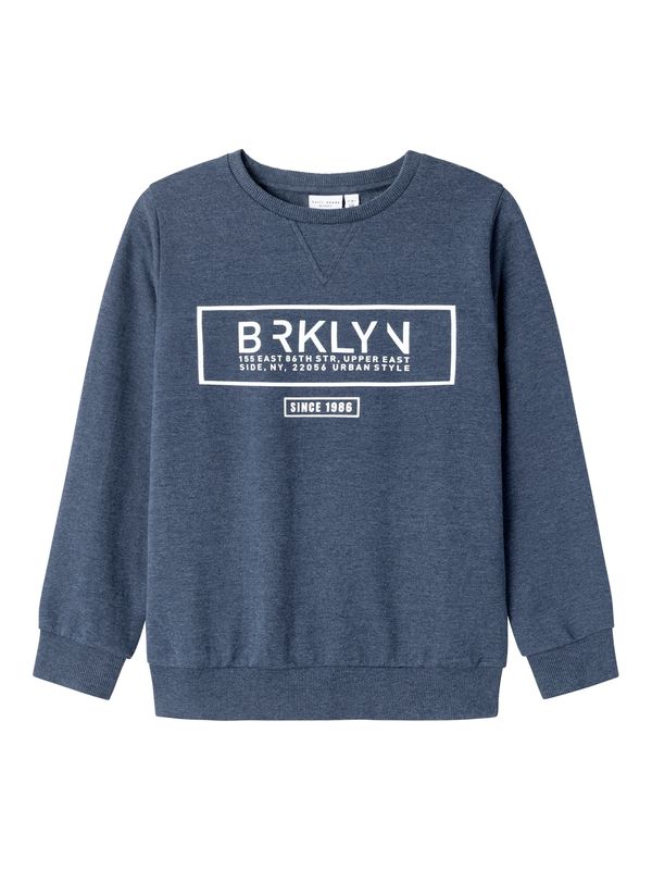 NAME IT NAME IT Суичър 'VALON'  синьо меланж / бяло