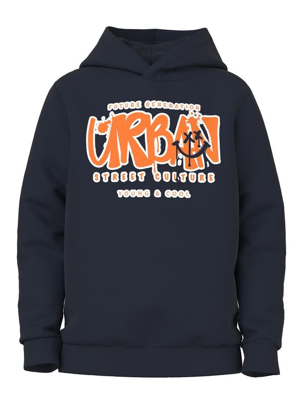 NAME IT NAME IT Суичър 'Vugo'  нейви синьо / тъмнооранжево / черно / бяло