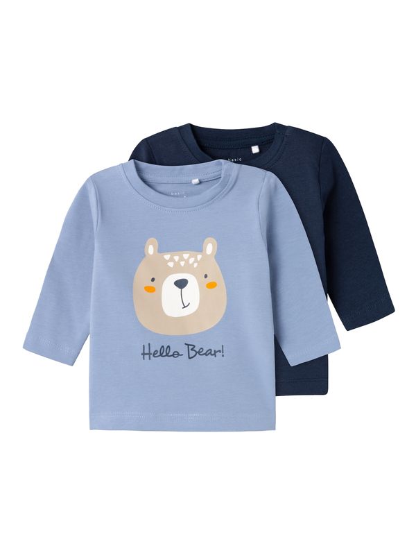 NAME IT NAME IT Тениска 'Acion'  нейви синьо / светлосиньо / оранжево / бяло