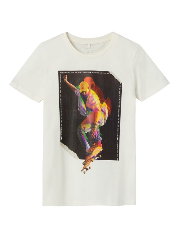 NAME IT NAME IT Тениска 'BALALLE'  бежово / жълто / оранжево / черно