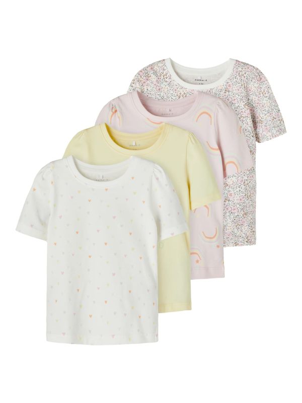 NAME IT NAME IT Тениска 'Bataraia'  жълто / розово / бяло