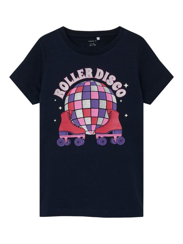 NAME IT NAME IT Тениска 'BEATE'  сапфирено синьо / сиво / тъмнолилаво / светлорозово