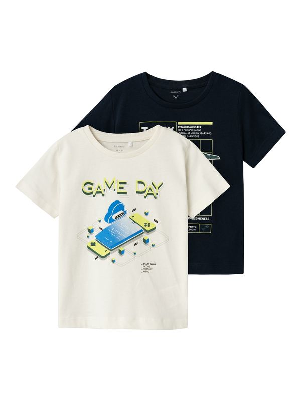 NAME IT NAME IT Тениска 'BERTE'  синьо / морскосиньо / жълто / бяло