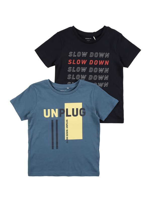 NAME IT NAME IT Тениска 'BERTIL'  нейви синьо / гълъбово синьо / светложълто / червено / бяло