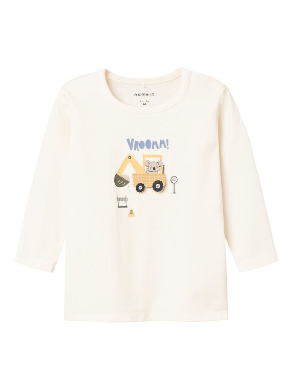 NAME IT NAME IT Тениска 'BEVAN'  кремаво / опушено синьо / кафяво