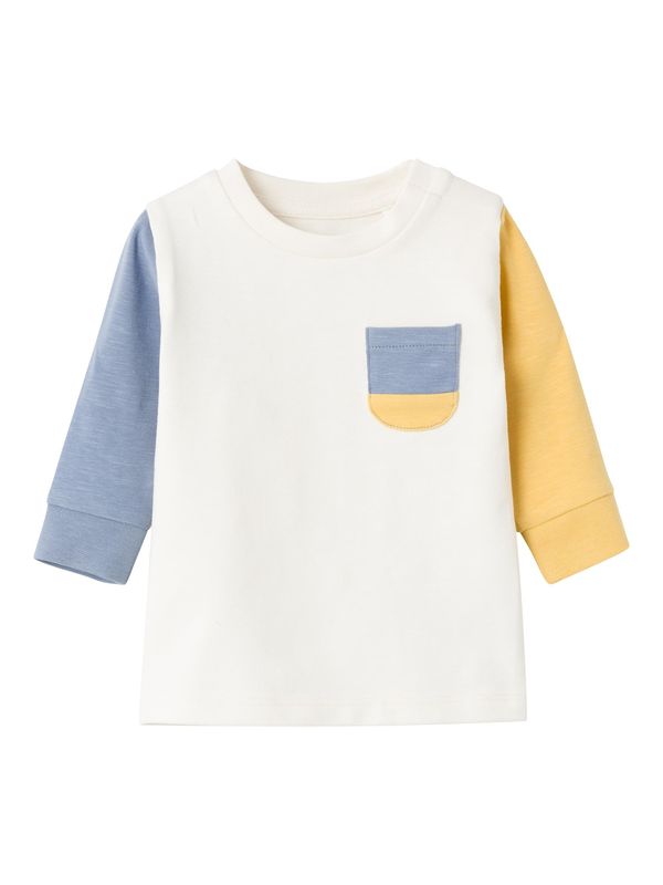 NAME IT NAME IT Тениска 'BIDEN'  кремаво / гълъбово синьо / жълто