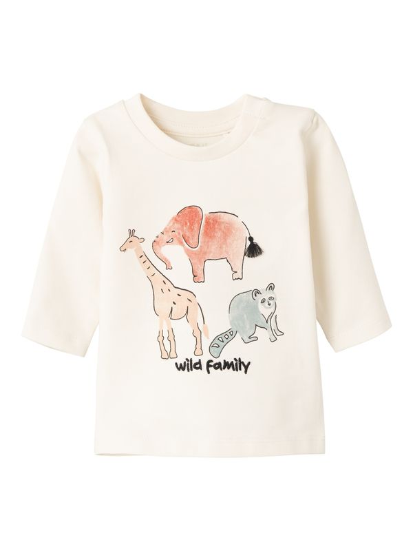 NAME IT NAME IT Тениска 'BION'  кремаво / мента / оранжево / черно