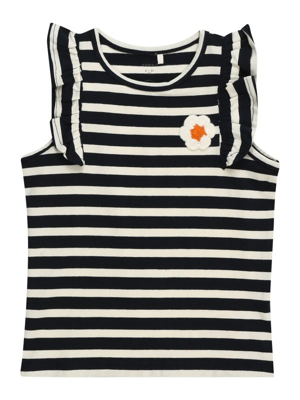 NAME IT NAME IT Тениска 'DIANNE'  морскосиньо / мандарина / бяло