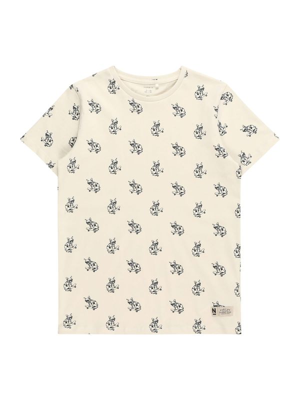 NAME IT NAME IT Тениска 'DOMAT'  кремаво / черно