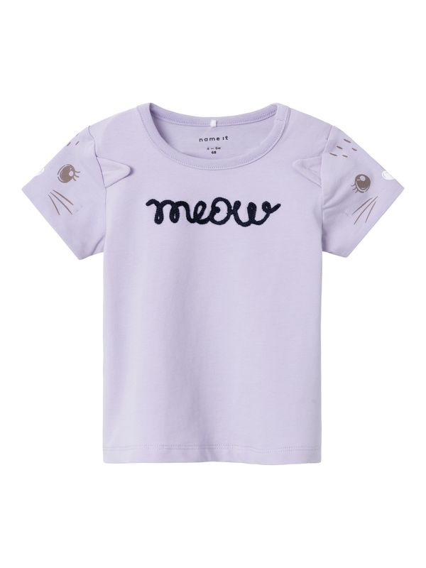 NAME IT NAME IT Тениска 'DRAMA'  тъмносиньо / пастелнолилаво / черно / бяло