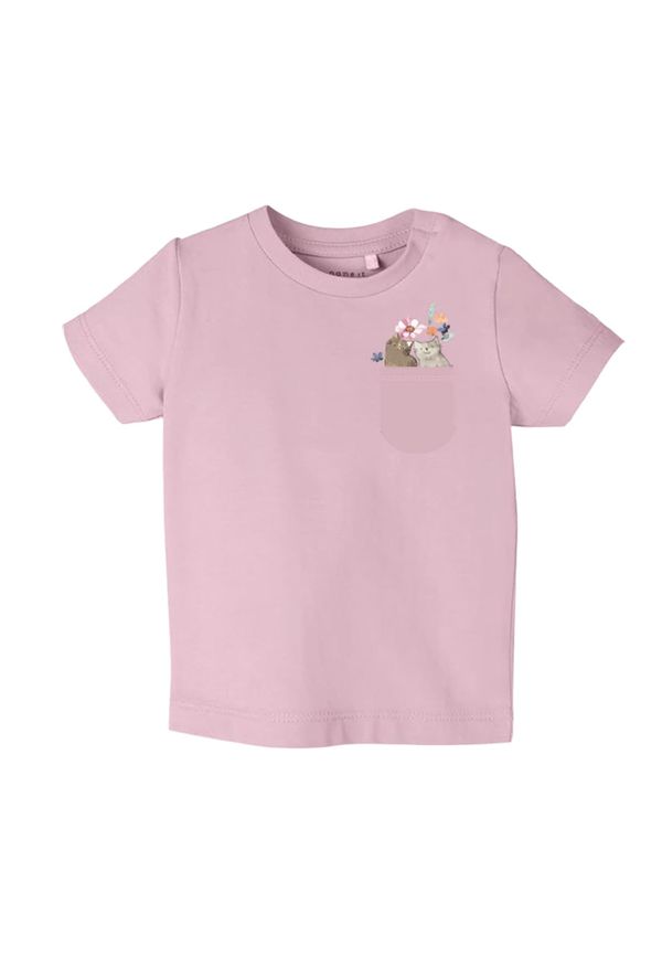 NAME IT NAME IT Тениска 'DYRIAH'  светлобежово / морскосиньо / светлокафяво / пепел от рози