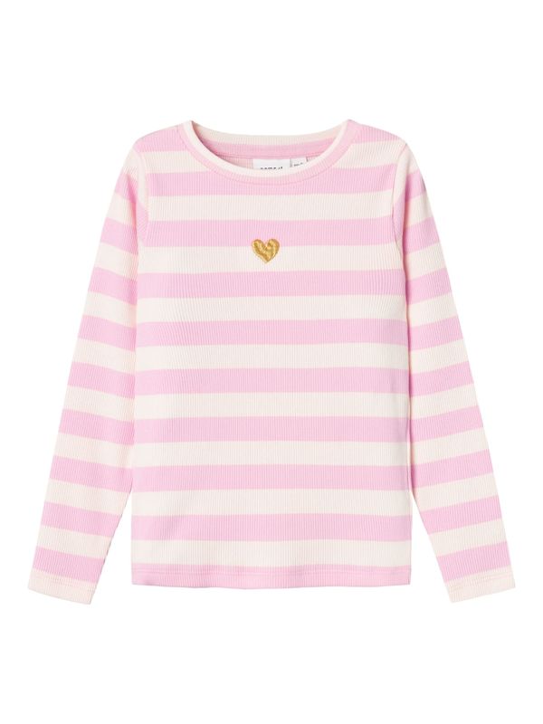 NAME IT NAME IT Тениска 'FILLE'  злато / бледорозово / бяло