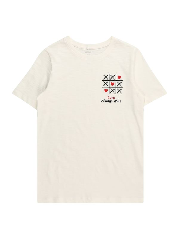 NAME IT NAME IT Тениска 'FOLEJMA'  кремаво / шоколад / червено