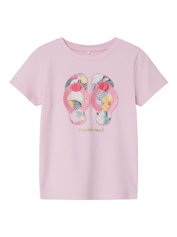 NAME IT NAME IT Тениска 'FRANSISCA'  жълто / зелено / бледорозово / червено