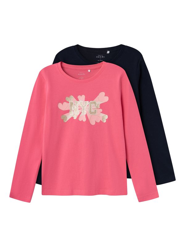 NAME IT NAME IT Тениска 'FVEEN'  синьо / злато / розово / бяло