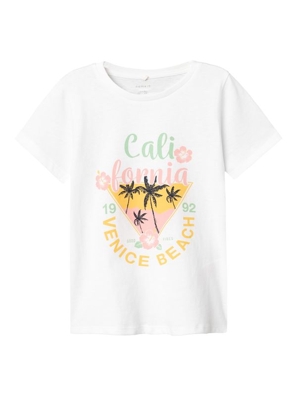 NAME IT NAME IT Тениска 'HANCY'  жълто / мента / бледорозово / бяло