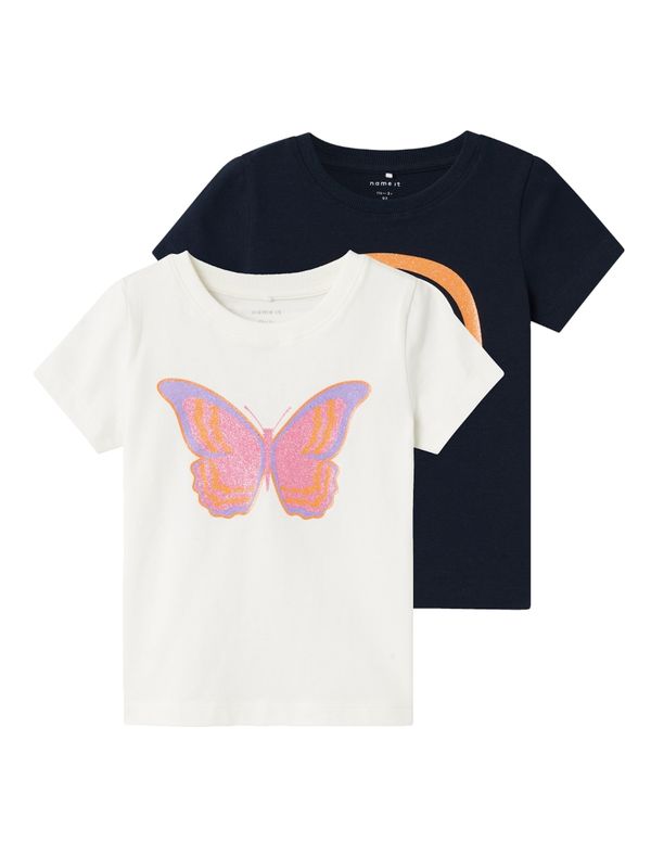 NAME IT NAME IT Тениска 'HANNE'  сапфирено синьо / лилав / оранжево / бяло