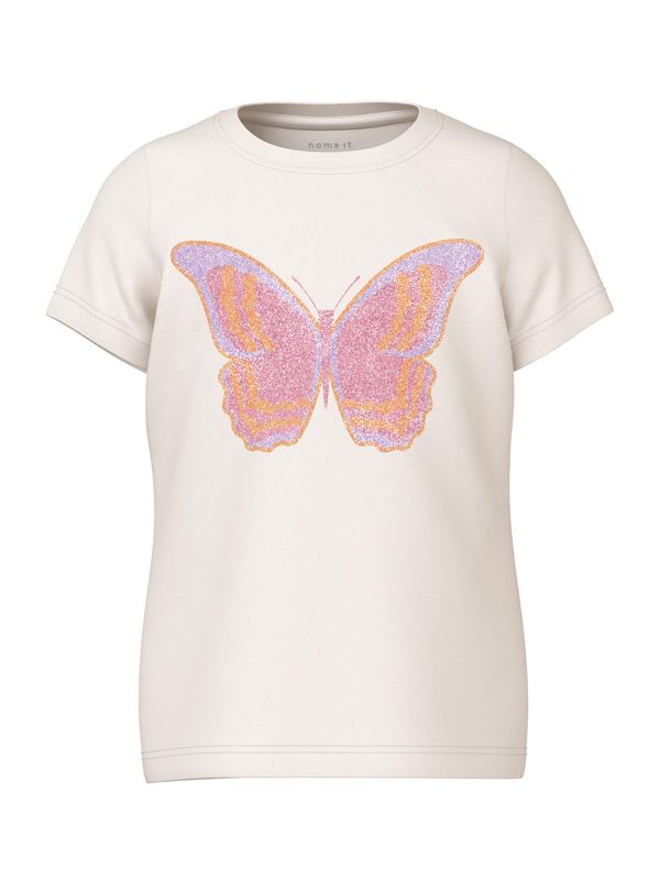 NAME IT NAME IT Тениска 'HANNE'  светлолилаво / оранжево / розово / бял памук