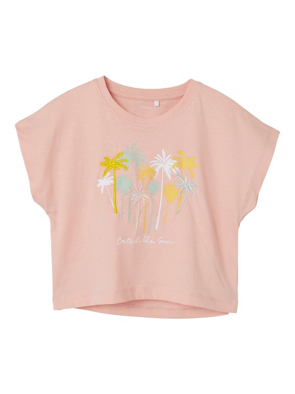 NAME IT NAME IT Тениска 'HARIKKE'  светлосиньо / жълто / бледорозово / бяло