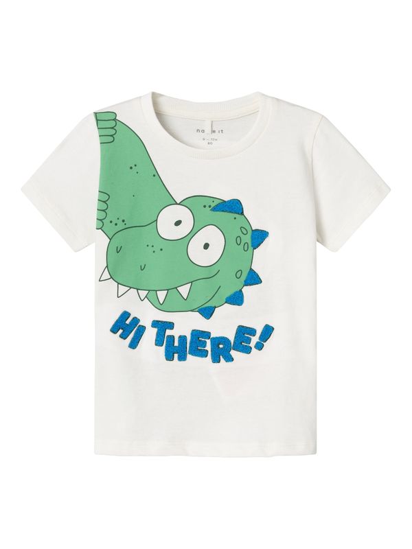 NAME IT NAME IT Тениска 'HELLAN'  кремаво / синьо / зелено / елхово зелено