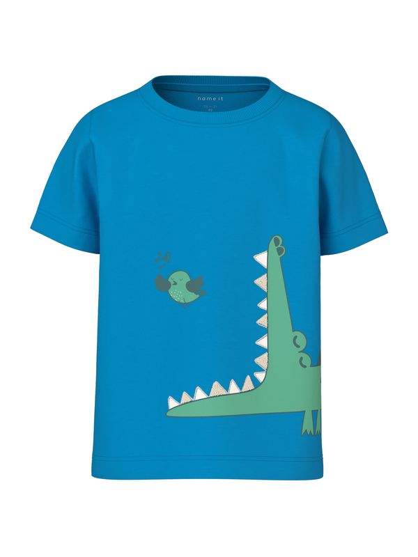 NAME IT NAME IT Тениска 'HELLAN'  синьо / зелено / елхово зелено / бяло