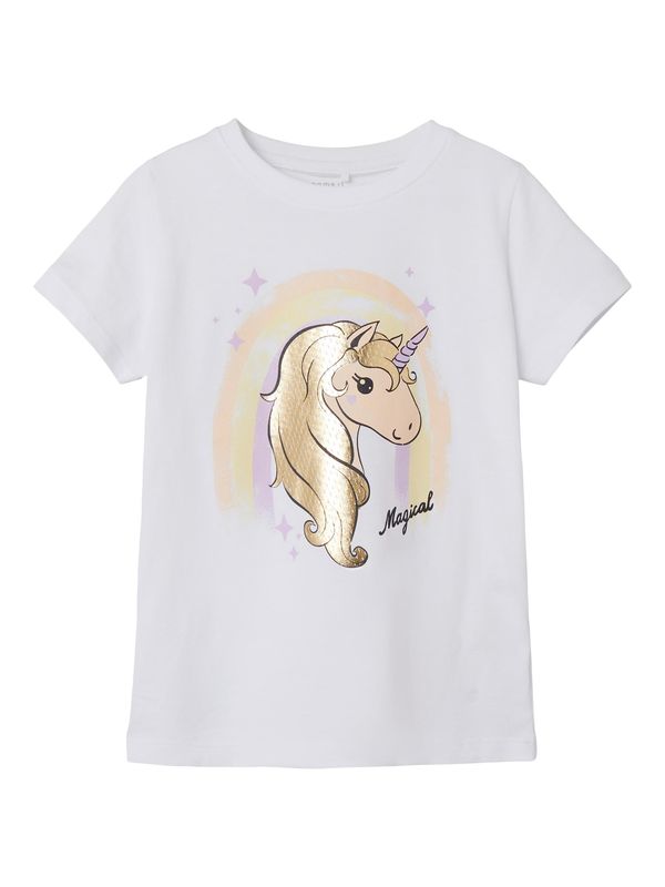 NAME IT NAME IT Тениска 'HIBA'  жълто / лилав / оранжево / бяло