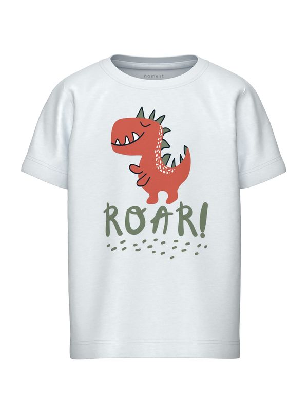 NAME IT NAME IT Тениска 'HIKKE'  зелено / ръждиво червено / черно / бяло