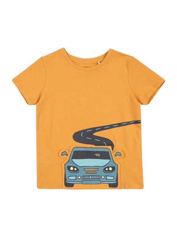 NAME IT NAME IT Тениска 'Holger'  синьо / тъмносиньо / златистожълто