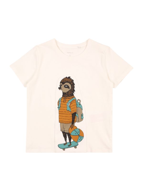 NAME IT NAME IT Тениска 'Holger'  светлосиньо / светлокафяво / горчица / таупе сиво / бяло