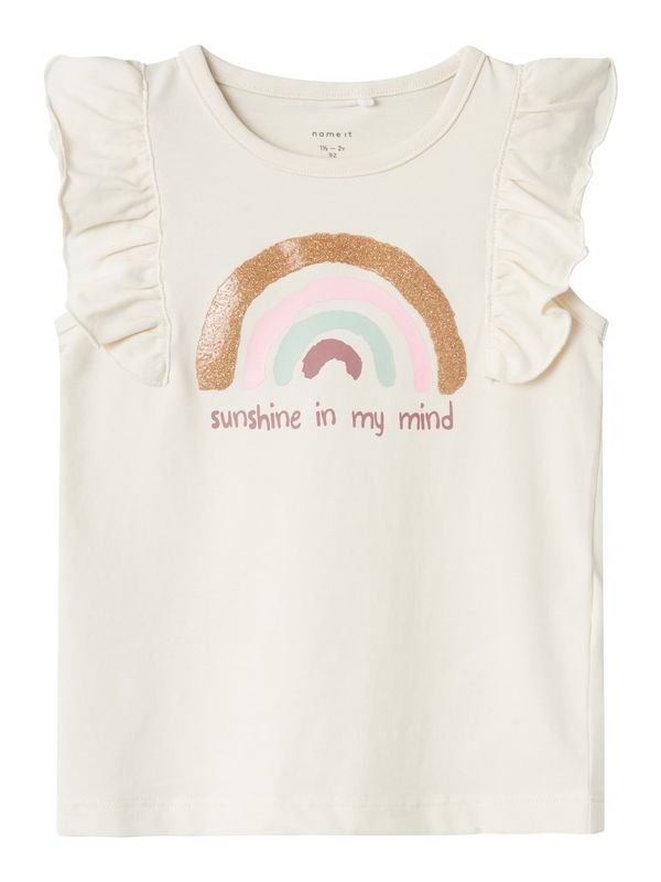 NAME IT NAME IT Тениска 'HOPES'  кремаво / мед / мента / бледорозово