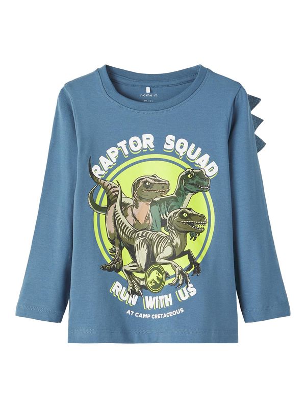 NAME IT NAME IT Тениска 'Jinus'  гълъбово синьо / пъстро