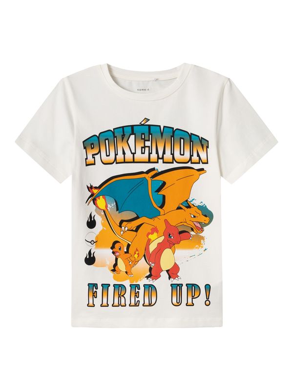 NAME IT NAME IT Тениска 'Jis Pokemon'  бежово / нейви синьо / оранжево / червено